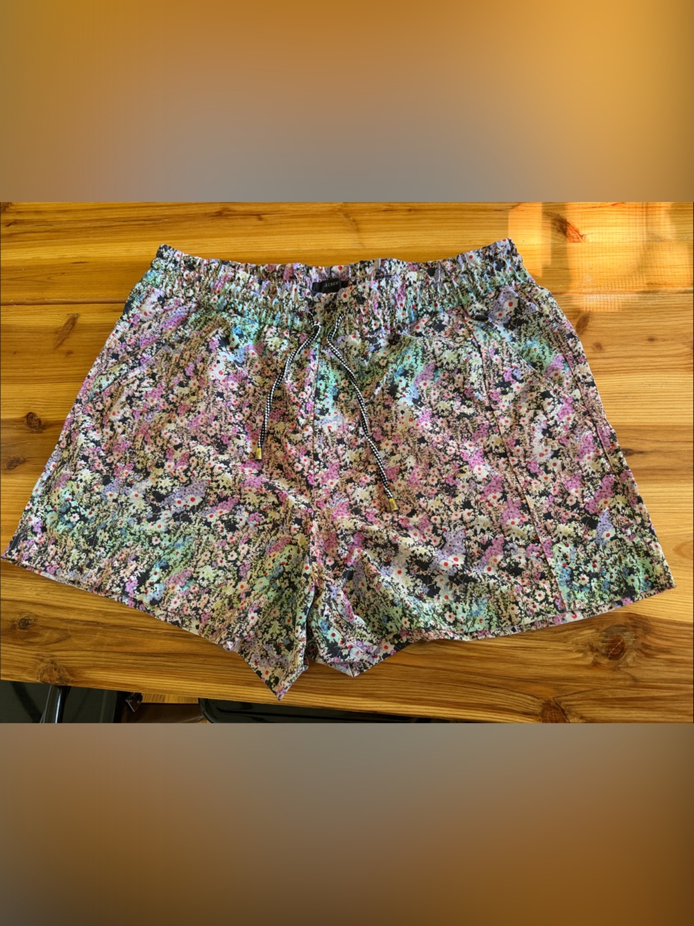 J. Crew Floral Paddle Shorts - Pink, Green, Black